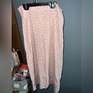 Brandy Melville midi pink floral skirt